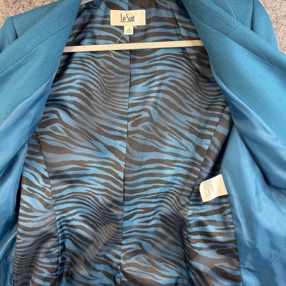 Le Suit 2 Pc Skirt Suit Womens Size 10 Blue Career NWT MSRP $200 - Picture 3 of 11